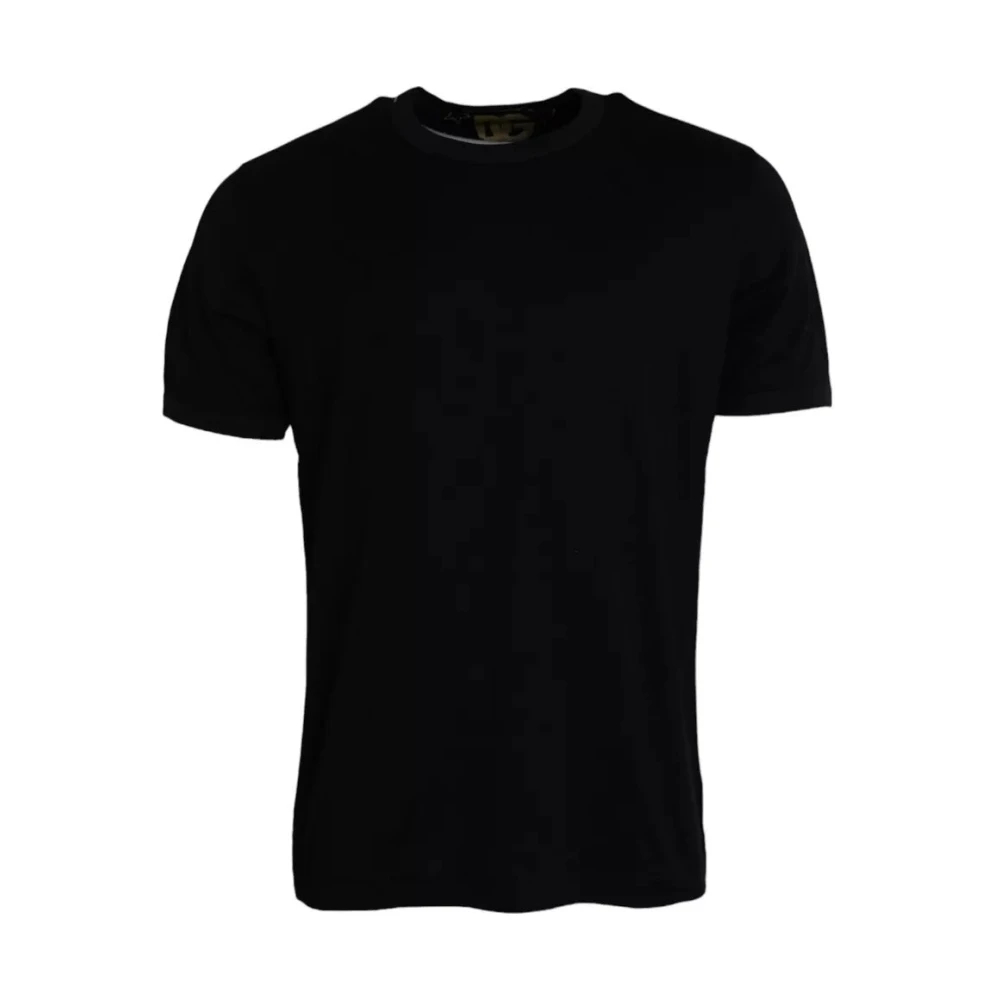 Dolce & Gabbana Herren Schwarz - Es Baumwoll-T-Shirt Mit Rundhalsausschnitt Und Kurzen Ärmeln - Tops - K - 2XS