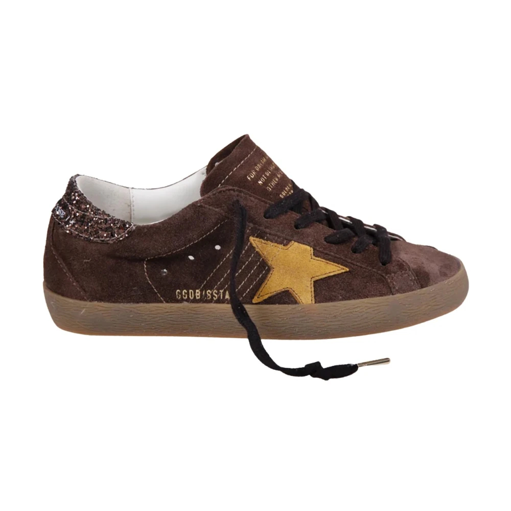 Golden Goose Damen Braun - Super-Star Wildleder-Glitzer-Absatz - Shoes - 40 Eu