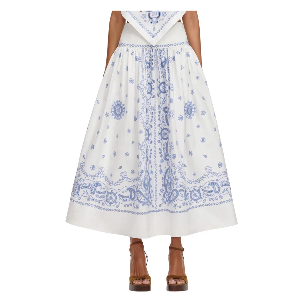 Self Portrait - Bestickter A-Linien-Rock - Skirts - Damen - Weiß - 2XS