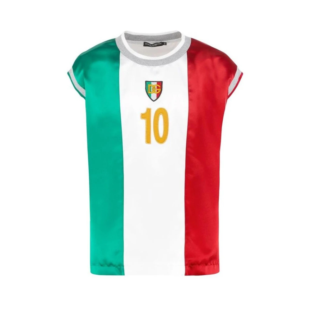 Dolce & Gabbana Herren Multicolor - Luxuriöses Satin T-Shirt Mit Mesh - Tops - Mehrfarbig - S