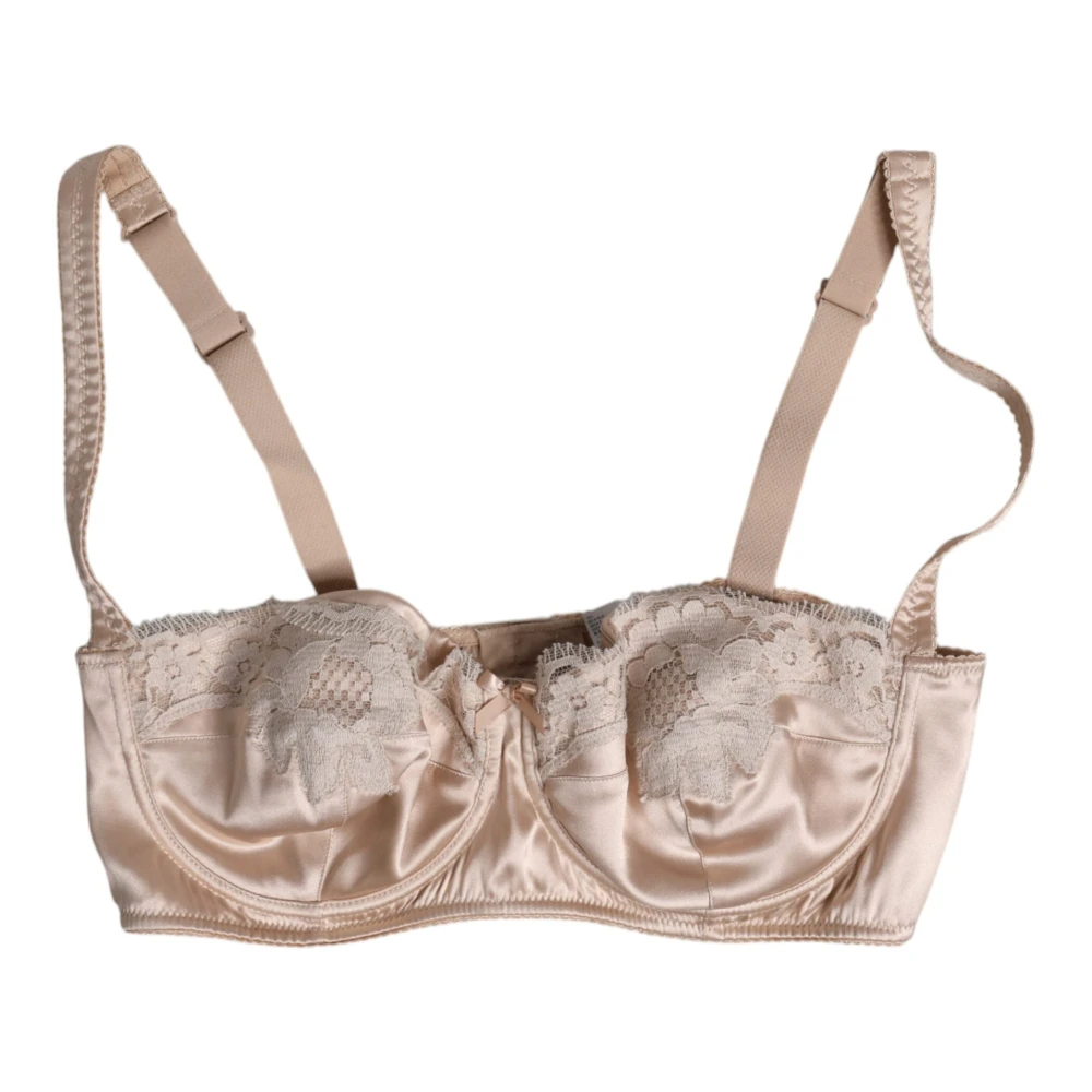 Dolce & Gabbana Damen Beige - Seiden Balconette Bh Unterwäsche - Underwear - M