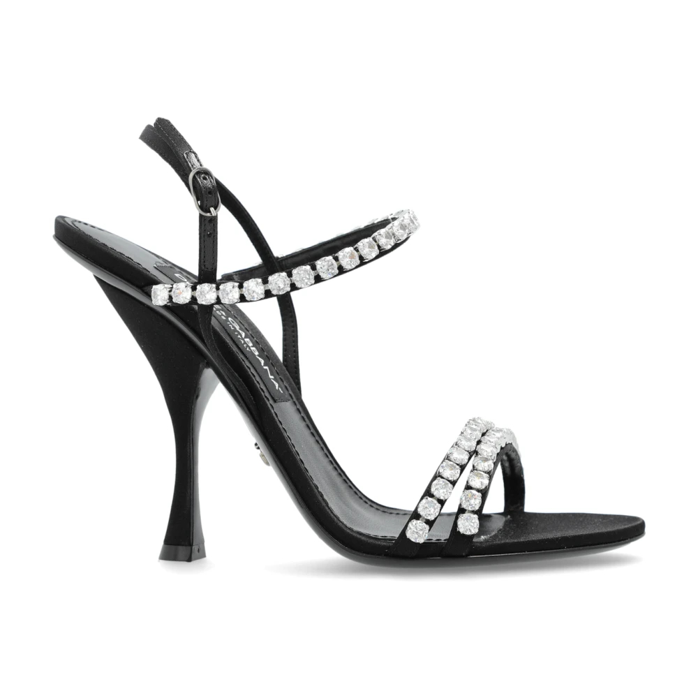 Dolce & Gabbana Damen Schwarz - Sandaletten Mit Schimmernden Kristallen - Shoes - K - 38 Eu