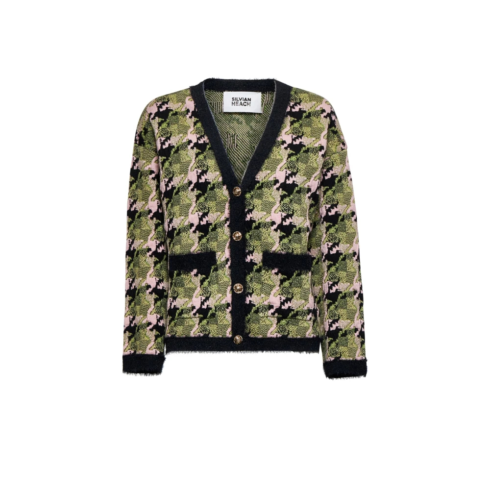 Silvian Heach Damen Multicolor - Cardigan Mit Grafischem Muster Und Dekorativen Knöpfen - Knitwear - Mehrfarbig - M