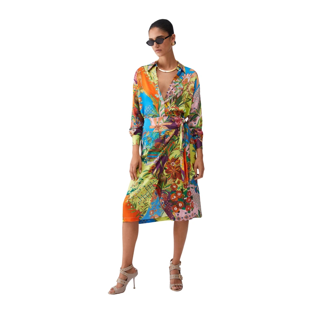 Liu Jo Damen Multicolor - Camicia In Raso Stampato - Dresses - Mehrfarbig - M