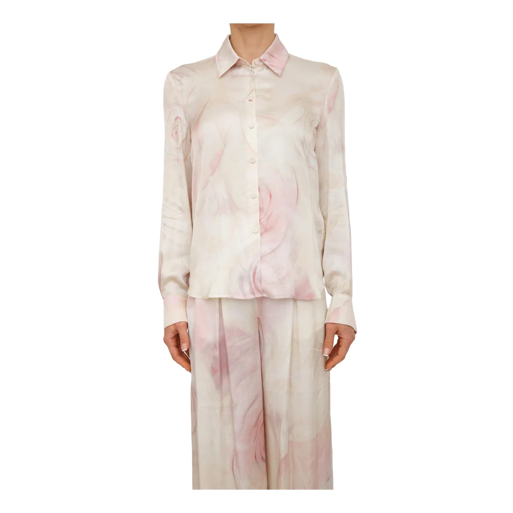 Blugirl Damen Rosa - Camicia Reg Raso Stampato - Blouses & Shirts - S