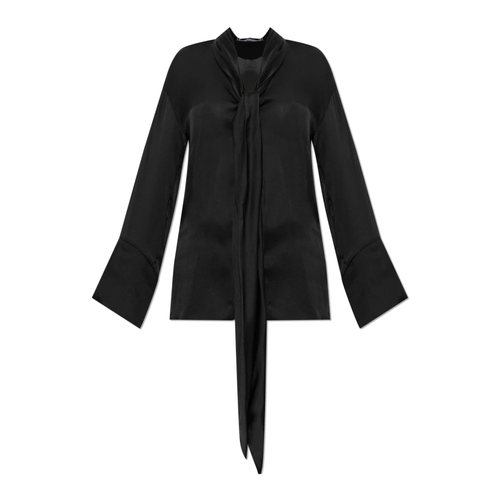 Balmain Damen Schwarz - Seidenschal Mit Dekorativem Schal - Blouses & Shirts - K - L