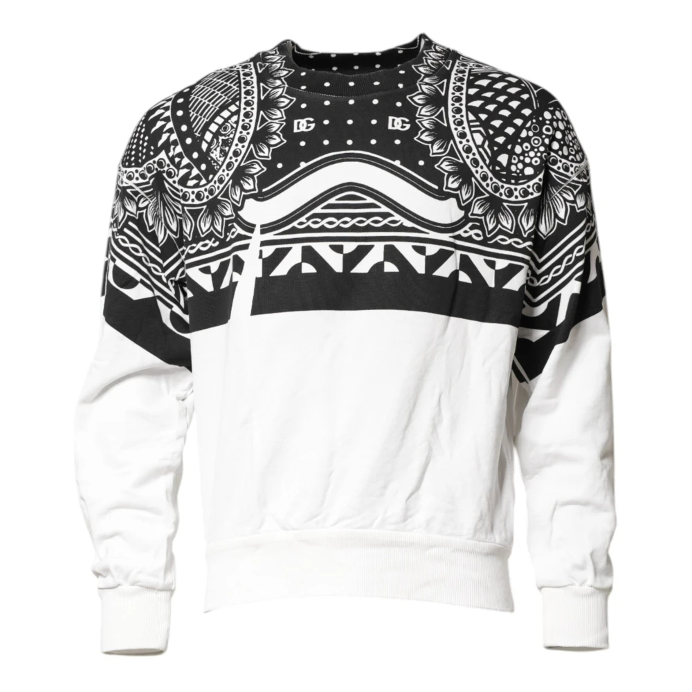 Dolce & Gabbana Herren Weiß - Sweatshirt Mit Bandana-Print Und Rundhalsausschnitt - Sweatshirts & Hoodies - Xs