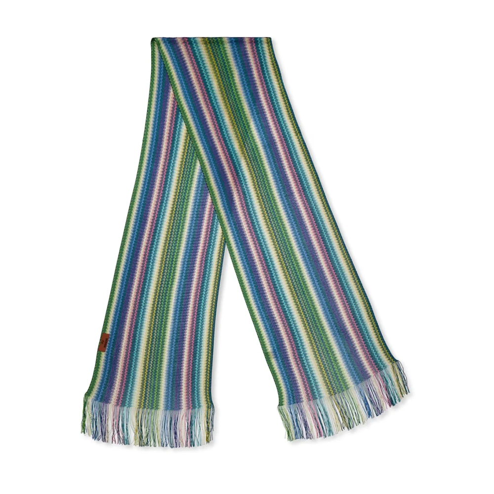 Missoni Damen Multicolor - Gestreifter Viskose Schal Logo - Accessories - Mehrfarbig -One Size