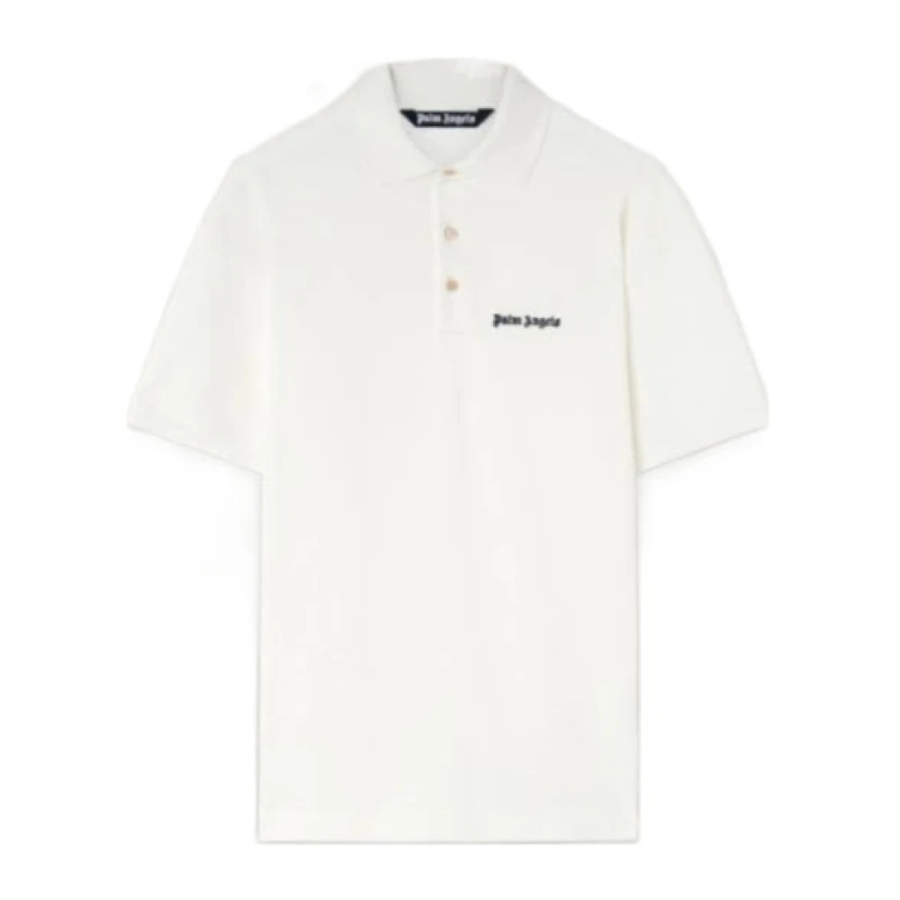 Palm Angels Damen Weiß - Polohemd Aus Baumwolle Mit Logo-Print - Tops - Xl