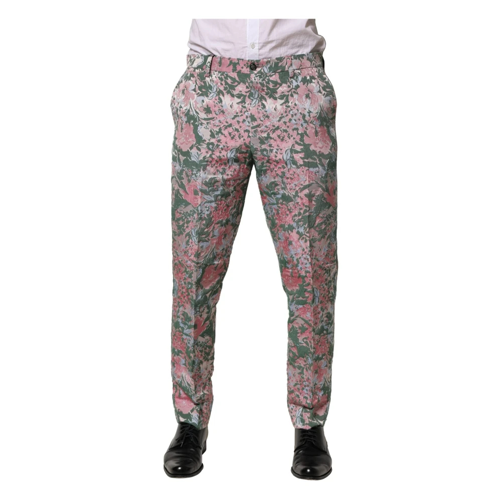 Dolce & Gabbana Herren Multicolor - Blumiges Jacquard Tapered Hose - Trousers - Mehrfarbig - 3XL