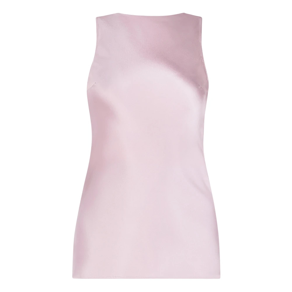 Nina Ricci Damen Violett - Halterneck Drapped Seiden-Satin-Top - Tops - Lila - 2XS