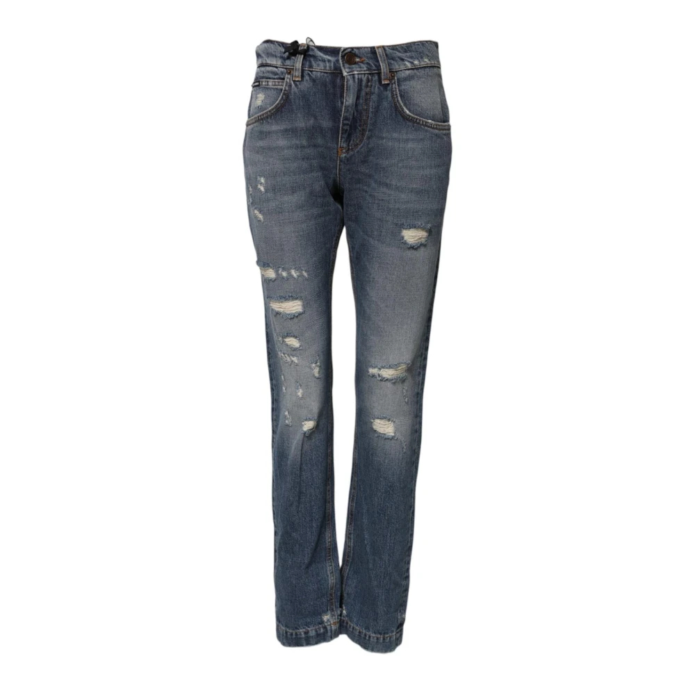 Dolce & Gabbana Damen Blau - E Boyfriend Tattered Denim Jeans - Jeans - 2XS
