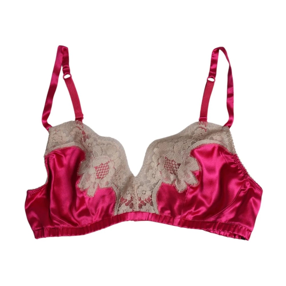 Dolce & Gabbana Damen Rosa - Magenta Blumenspitze Balconette-Bh - Underwear - S