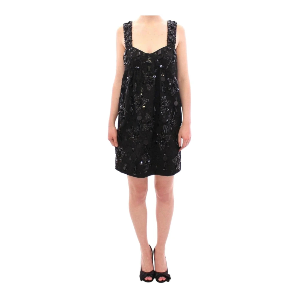 Dolce & Gabbana Damen Schwarz - Es Blumenkristall Minikleid - Dresses - K - S