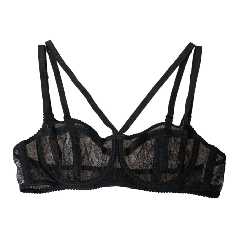 Dolce & Gabbana Damen Schwarz - E Florale Spitzen-Balconette-Unterwäsche - Underwear - K - S