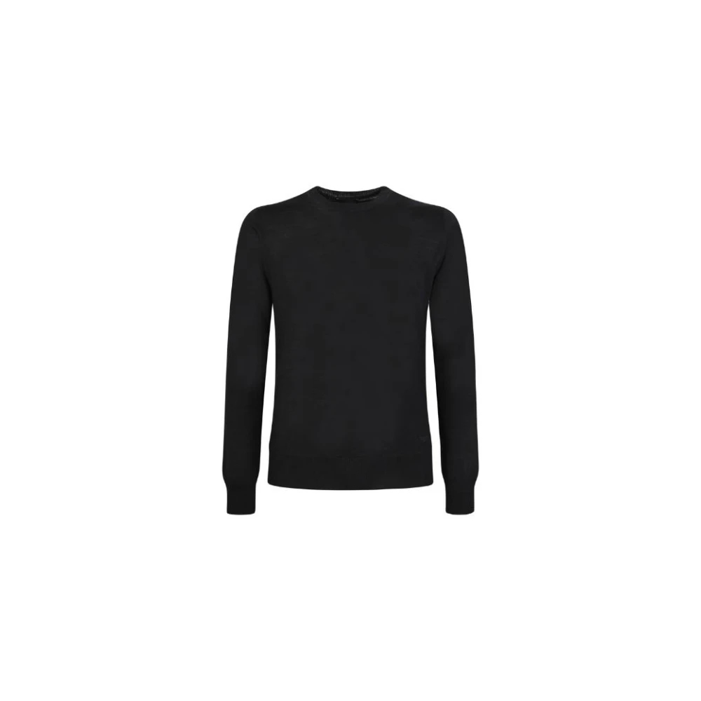 Emporio Armani Herren Schwarz - Er Rundhalspullover Mit Besticktem Logo - Tops - K -2Xl