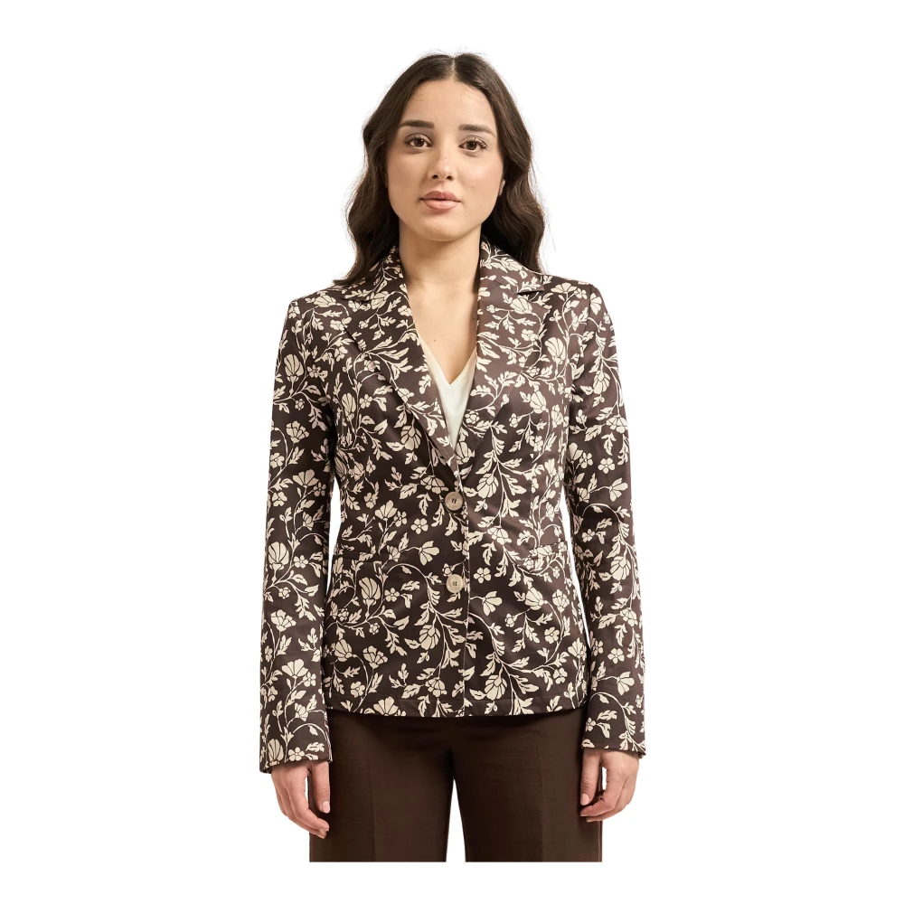 Pennyblack Damen Braun - Slim Cotton Satin Blazer - Jackets - M