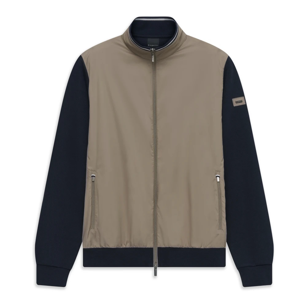 Bugatti Herren Beige - Sportliche Nylonjacke Mit Reißverschlusstaschen - Sweatshirts & Hoodies - Xl