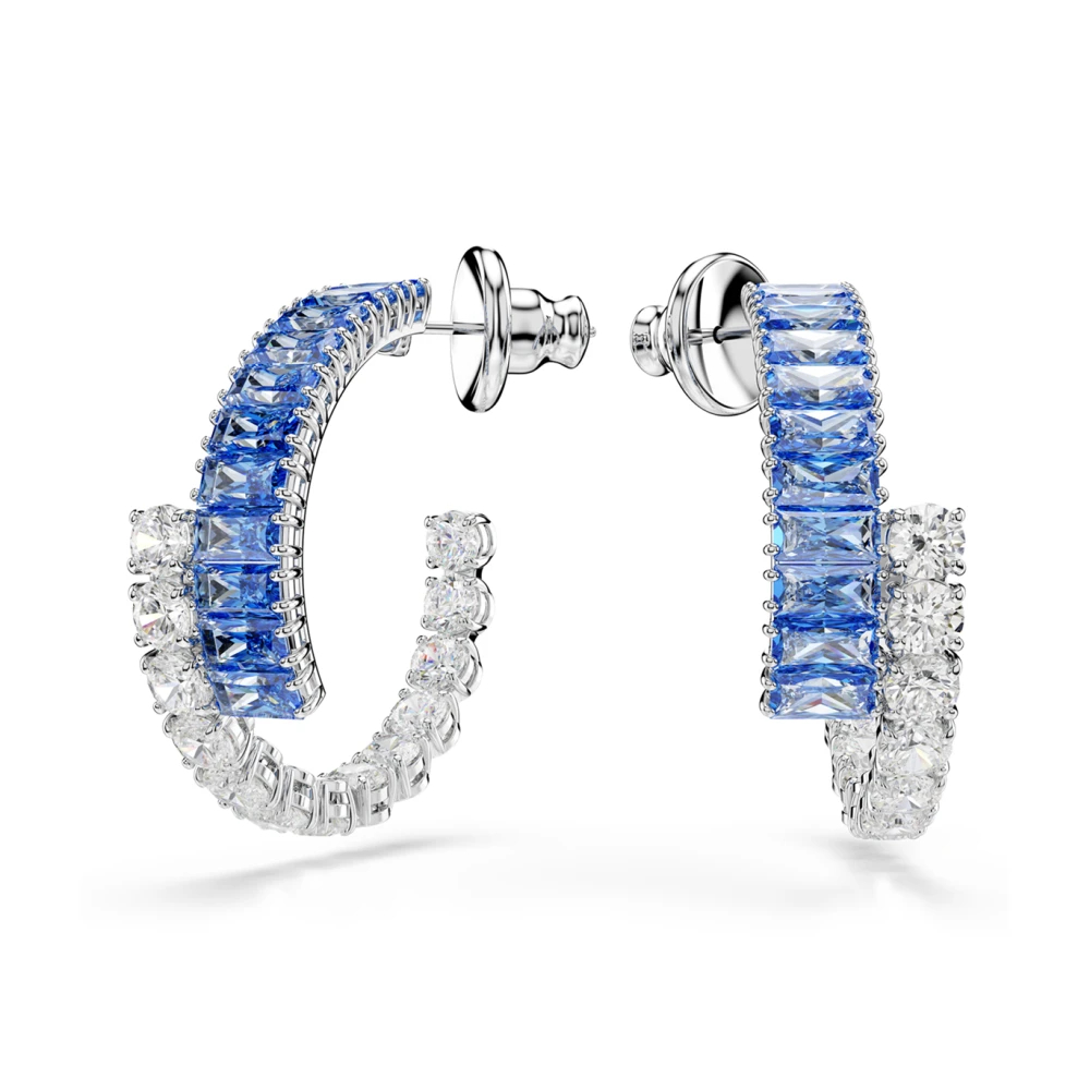 Swarovski Damen Creole Edelstahl Blau/Silber in Größe 99 - Bild 4