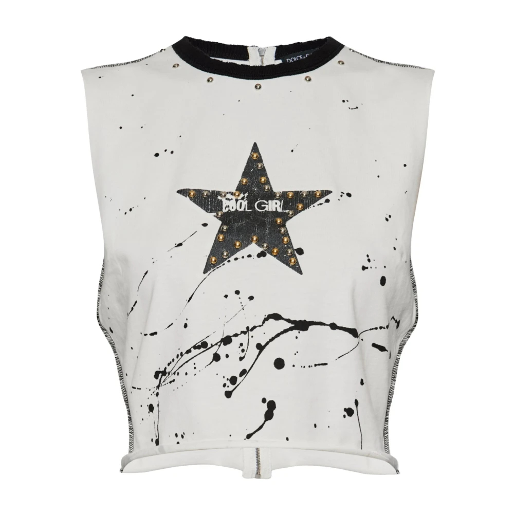 Dolce & Gabbana Damen Weiß - Top Mit Applikationen - Tops - S