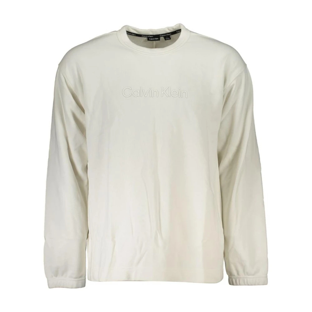 Calvin Klein, Herren, Pullover, White Cotton Men Sweater, Weiss, (L) - Bild 4