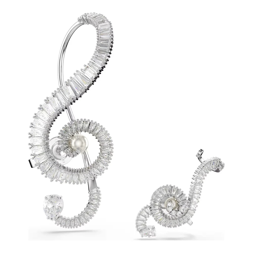 Swarovski - Baguette‑Cut Kristall Clip-Ohrringe - Accessories - Damen - Grau - One Size - Bild 4