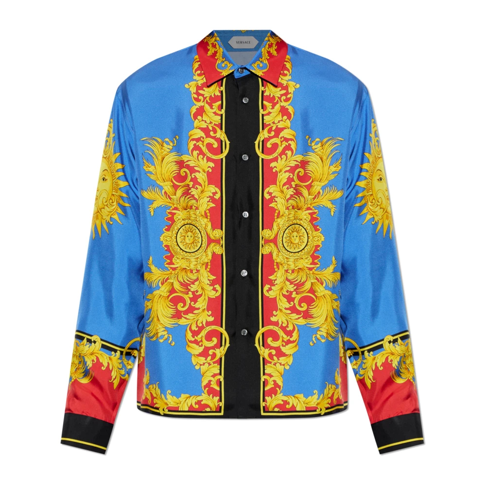 Versace Herren Multicolor - Seidenhemd Mit The Sun-Print - Shirts - Mehrfarbig - M