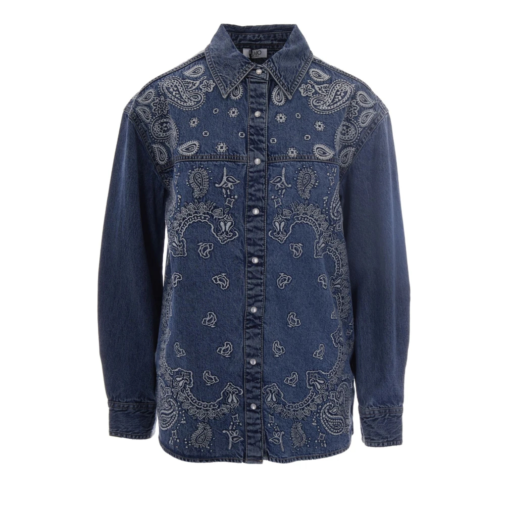 Liu Jo Damen Blau - Denim Shirt Mit Stickerei - Blouses & Shirts - 2XS