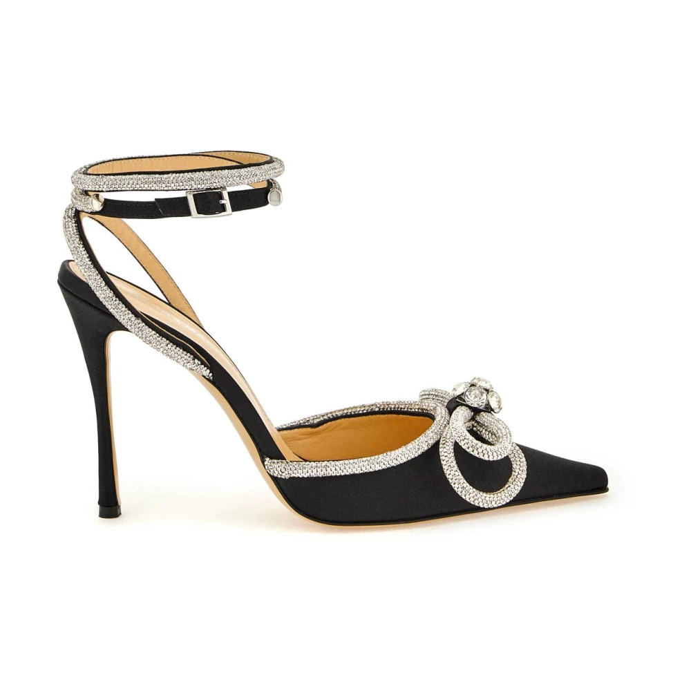 Mach & Mach Damen Schwarz - Kristallverzierte Satin-Pumps - Shoes - K - 37 Eu