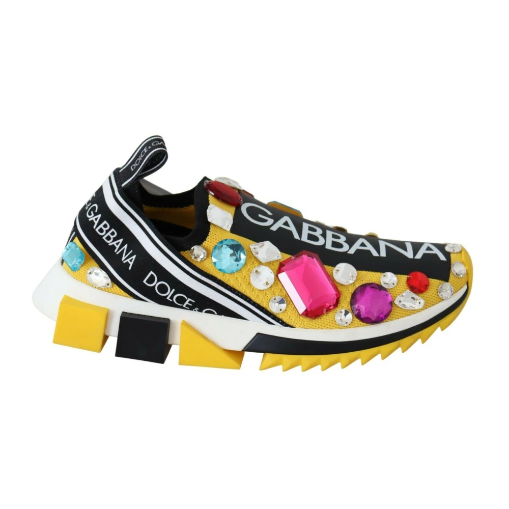 Dolce & Gabbana Damen Multicolor - Gelbe Sorrento Kristall Sneakers - Shoes - Mehrfarbig -36 Eu