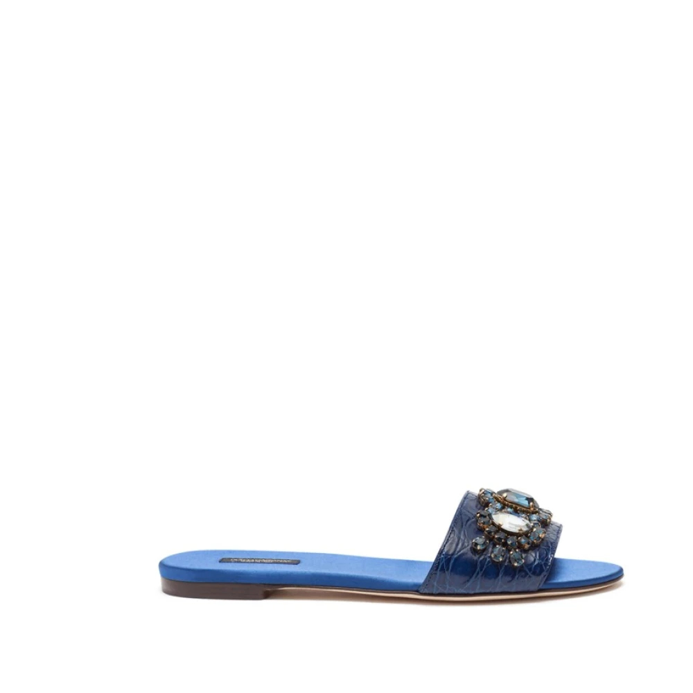 Dolce & Gabbana Damen Blau - Sandalen Mit Kristallen - Shoes - 37 Eu