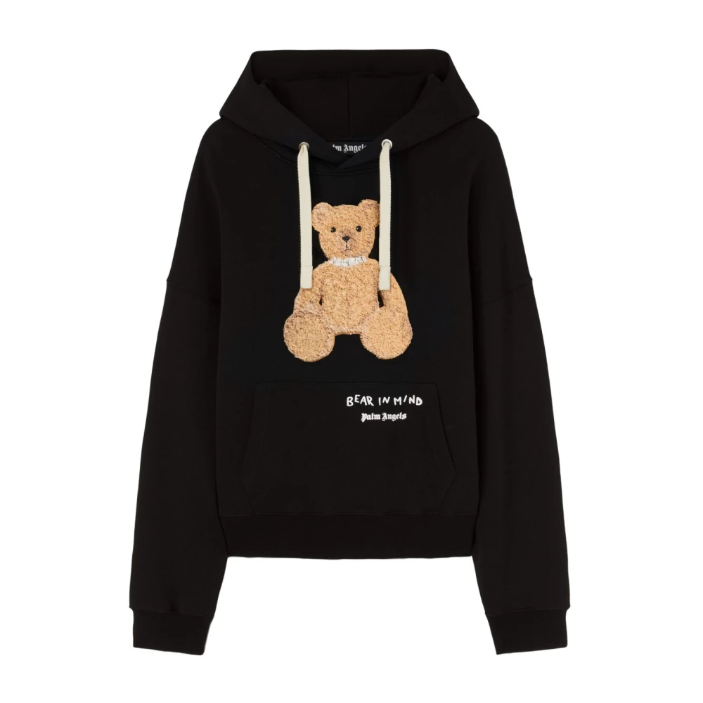 Palm Angels Herren Schwarz - Er Kapuzenpullover Mit Logo-Print - Sweatshirts & Hoodies - K - L