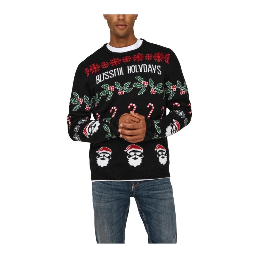 Only & Sons, Herren, Pullover, ONSXMAS Pullover Strickpullover, Schwarz, (M) - Bild 5