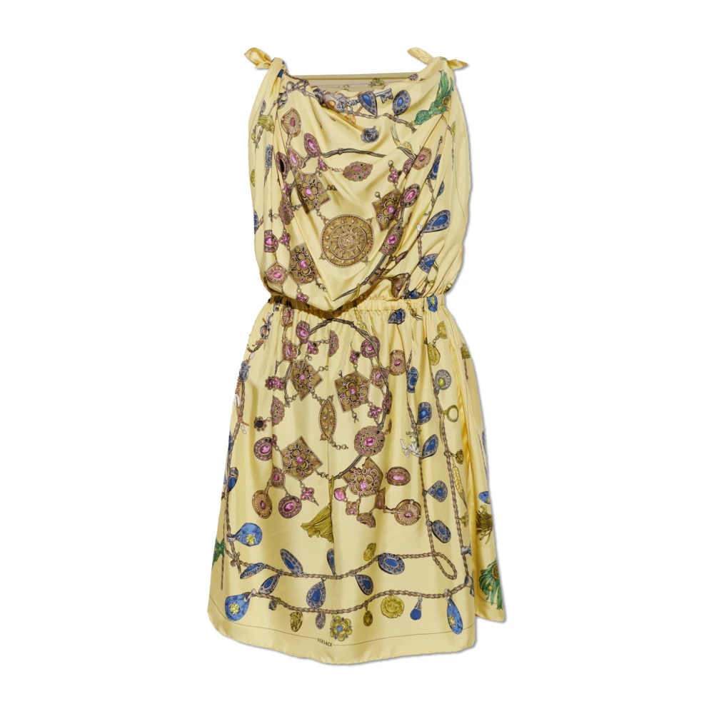 Versace Damen Gelb - Seidenkleid Mit Broken Jewels Print - Dresses - L