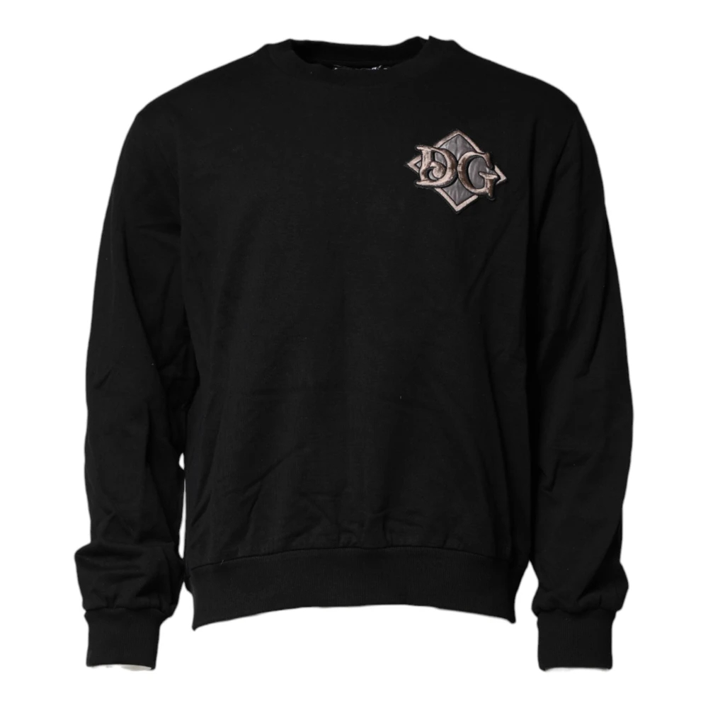 Dolce & Gabbana Herren Schwarz - Er Logo-Stickerei Rundhalspullover - Sweatshirts & Hoodies - K -4Xl