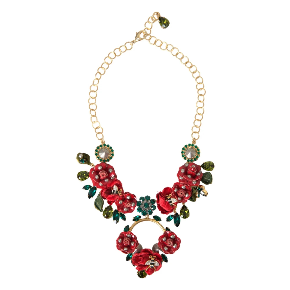 Dolce & Gabbana Damen Multicolor - Kristall Statement Halskette Gold - Accessories - Mehrfarbig - One Size