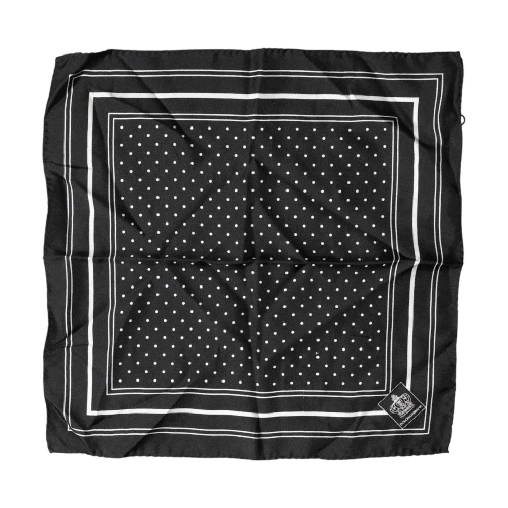 Dolce & Gabbana Herren Schwarz - Ms7711-P Gepunktetes Quadratisches Einstecktuch - Accessories - K - One Size