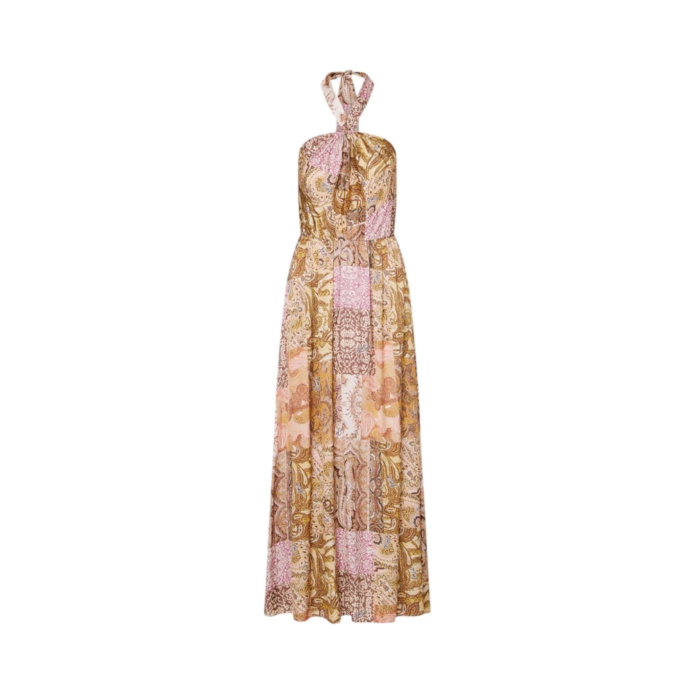Liu Jo Damen Multicolor - Bedrucktes Maxikleid Aus Satin - Dresses - Mehrfarbig - M