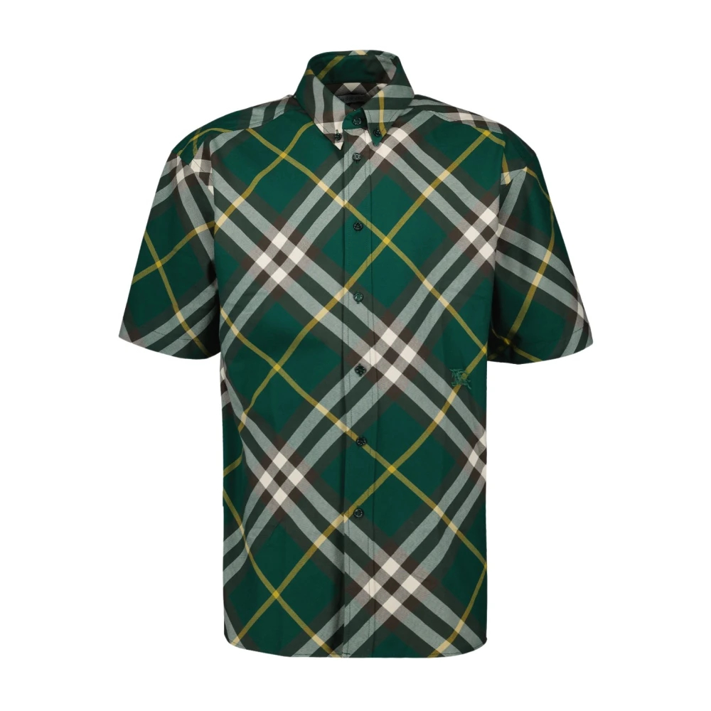 Burberry - Kariertes Hemd Grün Print Kurzarm - Shirts - Herren - Grün - S