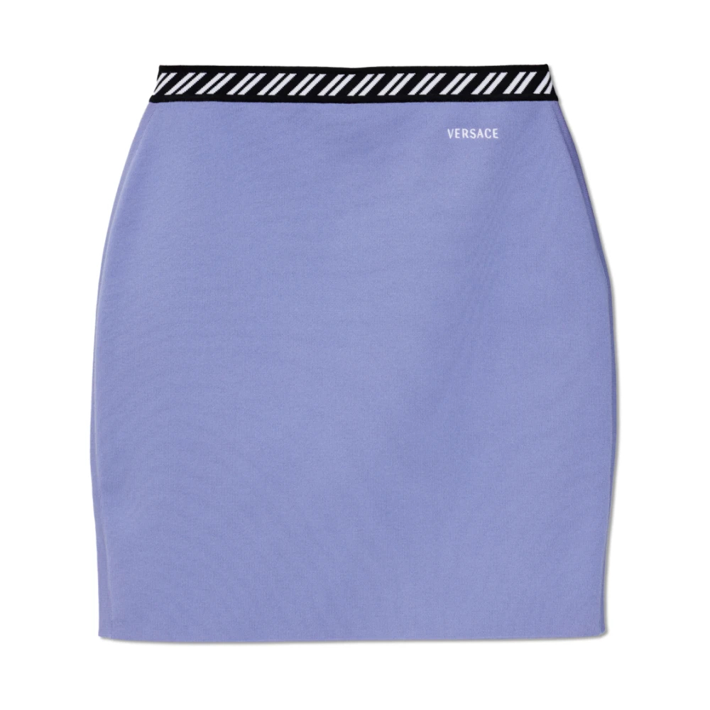 Versace Damen Violett - Kurzer Rock Mit Gesticktem Logo - Skirts - Lila - 2XS