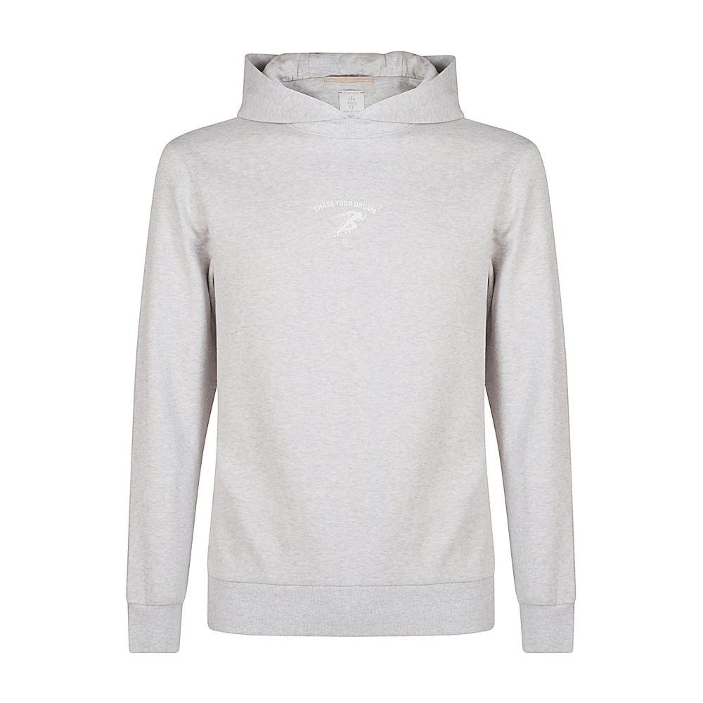 Eleventy Herren Grau - Giza Cotton Hoodie Mit Chase Your Dreams Print - Sweatshirts & Hoodies - M