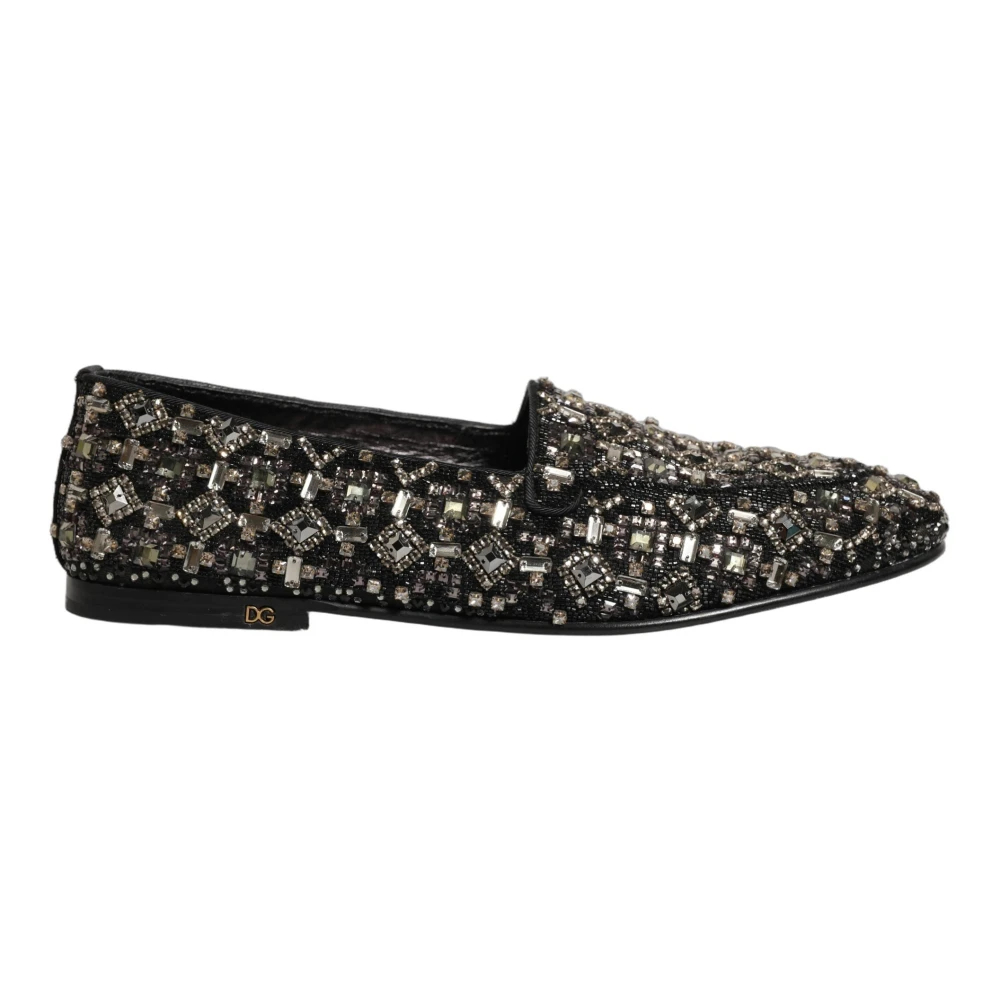 Dolce & Gabbana Herren Schwarz - Kleid-Loafer Mit Kristallverzierungen - Shoes - K - 43 Eu