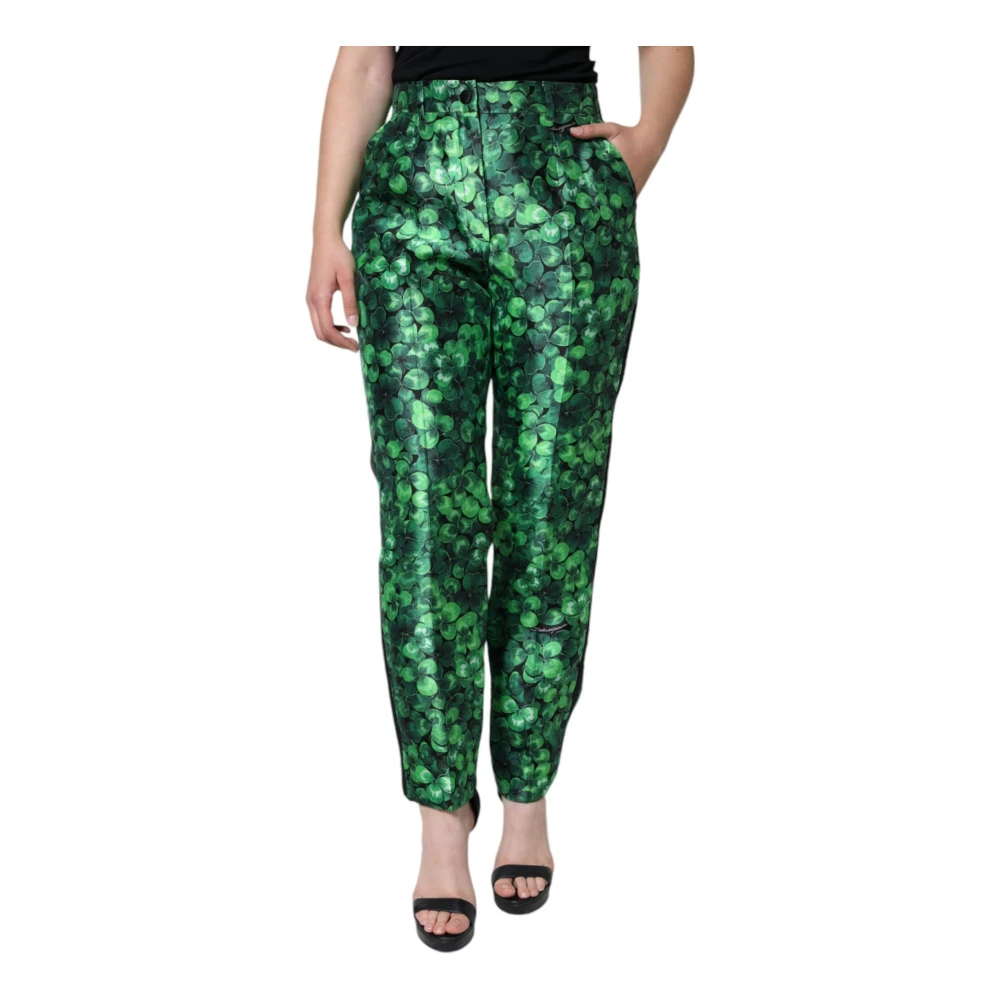 Dolce & Gabbana Damen Grün - E Seidensatin Tapered Hose - Trousers - L