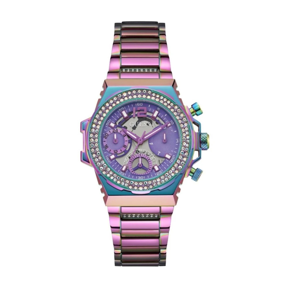Guess Damen Violett Fusion Lila Edelstahl Uhr Quarz Gw0552l4 - Image 3