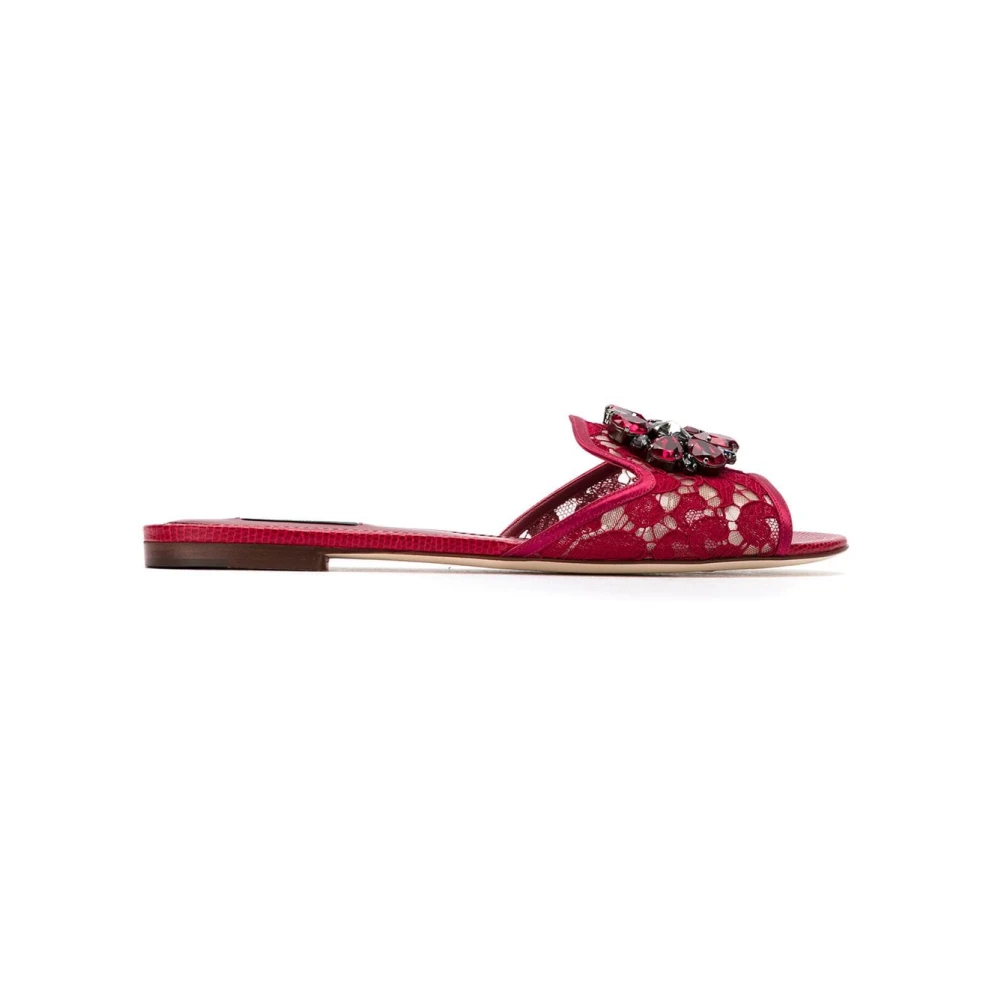 Dolce & Gabbana Damen Rot - E Sandalen Mit Kristallverzierungen - Shoes - 35 Eu
