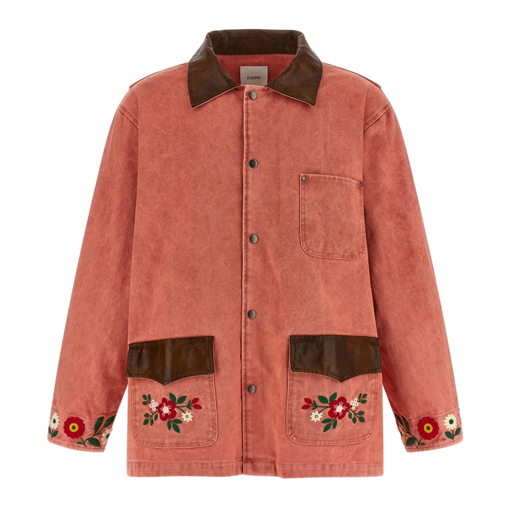 Found Herren Rosa - Barn Jacke Mit Floraler Stickerei - Jackets - Xs