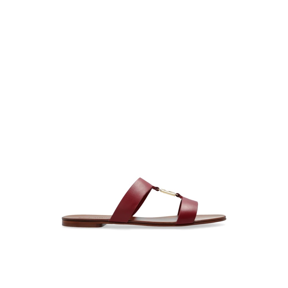 Dolce & Gabbana Damen Rot - Slides Mit Einem Logo-Förmigen Applikation - Shoes - 37 Eu