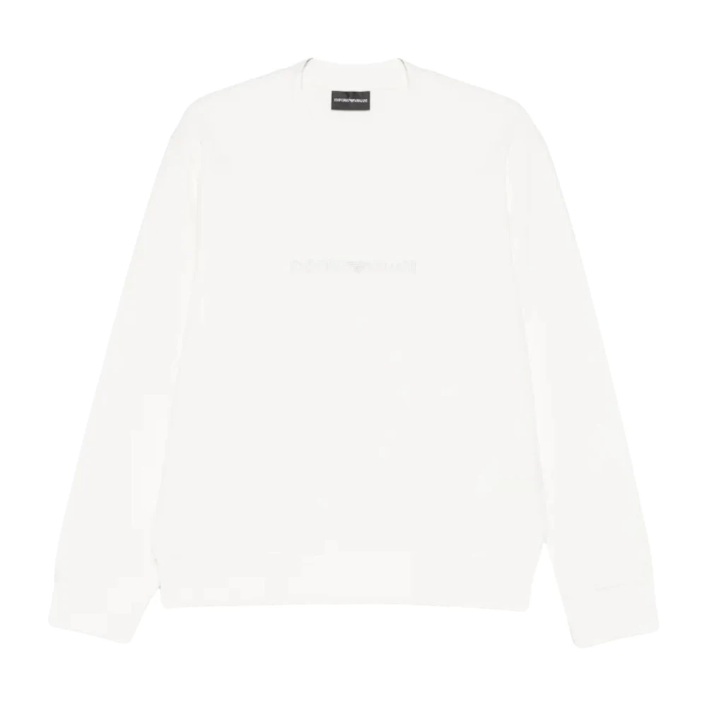 Emporio Armani Herren Weiß - Double-Jersey-Sweatshirt Mit Logo-Print - Sweatshirts & Hoodies - Xs