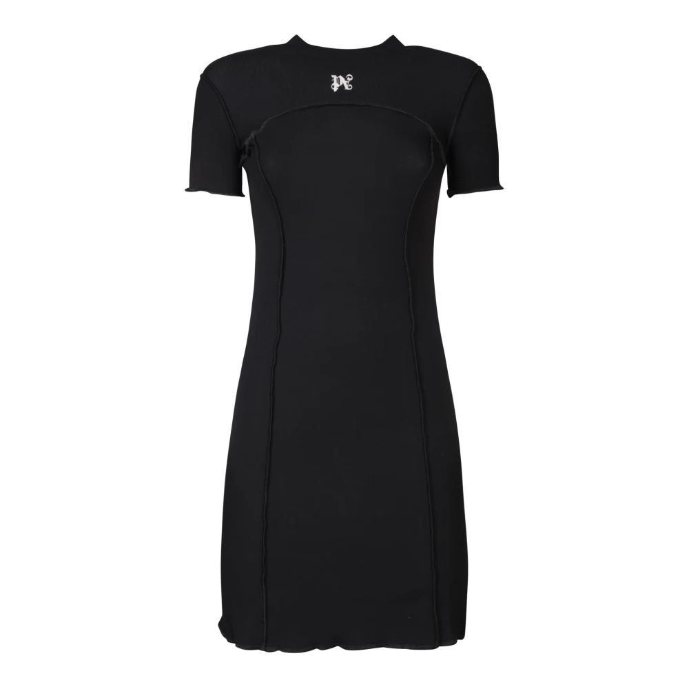 Palm Angels Damen Schwarz - Es Kleid Mit Gesticktem Logo - Dresses - K -S