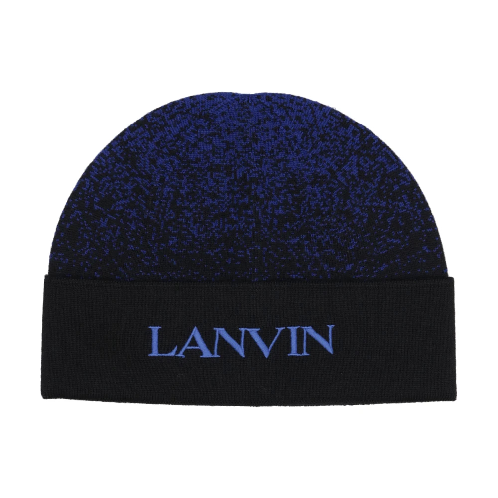 Lanvin Damen Blau - Wollmütze Mit Gesticktem Logo - Accessories - One Size